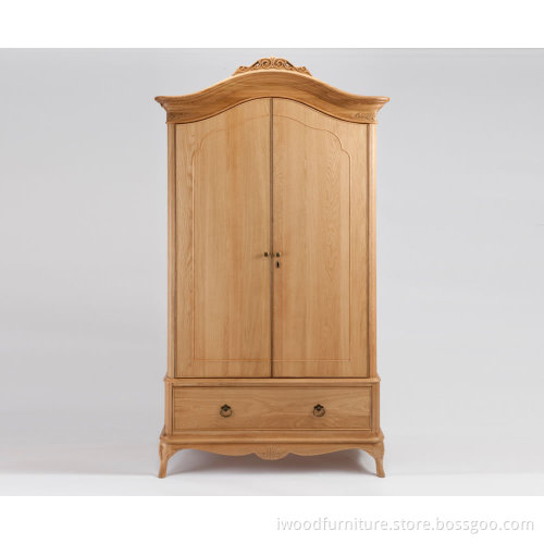 Grace 2 Door Solid Oak Wooden Wardrobe